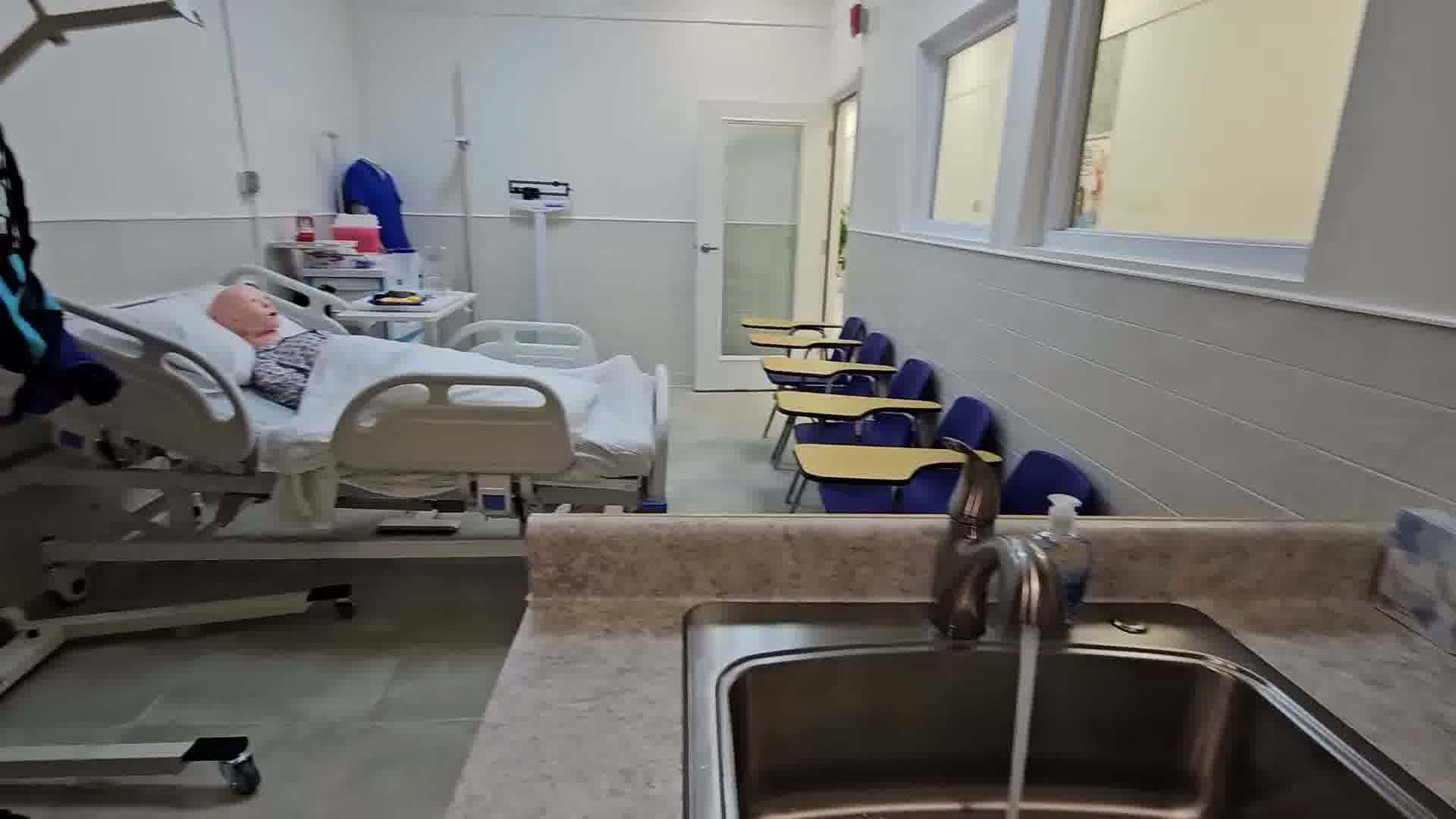 Detailed view of the training facility environment.