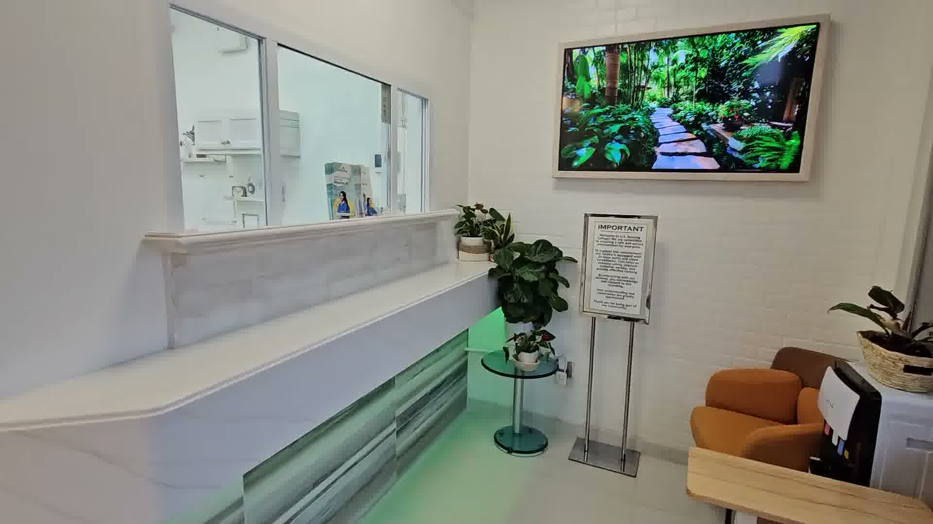 Admissions office area for student support and inquiries.