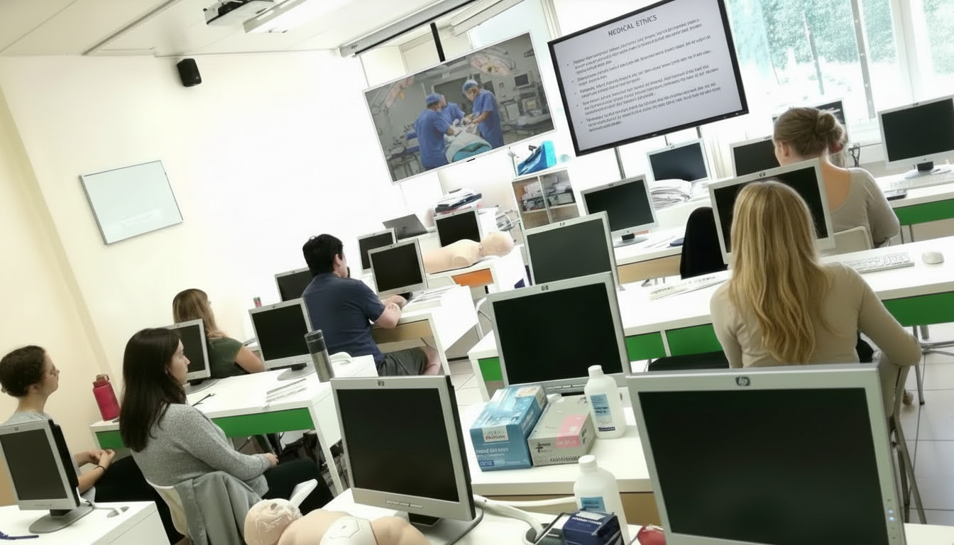 Students participating during a lecture session.